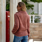 Load image into Gallery viewer, All-match slim zipper solid color plush women's jacket
