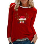 Load image into Gallery viewer, 2020 Christmas Elk Print T-shirt plus size women's clothing
