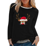 Load image into Gallery viewer, 2020 Christmas Elk Print T-shirt plus size women's clothing
