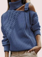 Load image into Gallery viewer, 2020 new solid color straight stitching knit sweater
