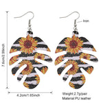 Load image into Gallery viewer, BOHO Leaf Pattern Sunflower Earrings
