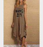 Cargar imagen en el visor de la galería, Casual Letter Print Round Neck Sleeveless Vest Dress
