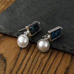Load image into Gallery viewer, Blue Ocean Stone Pearls Earrings
