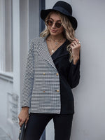 Load image into Gallery viewer, Checked two-tone cardigan blazer
