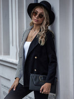 Load image into Gallery viewer, Checked two-tone cardigan blazer
