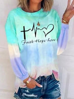 Load image into Gallery viewer, Casual gradient long-sleeved t-shirt
