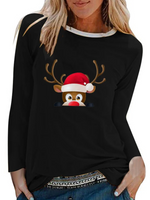 Load image into Gallery viewer, 2020 Christmas Elk Print T-shirt plus size women's clothing

