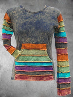 Load image into Gallery viewer, Casual Long Sleeve Round Neck Plus Size Printed Tops
