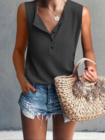 Load image into Gallery viewer, Casual Round Neck Sleeveless T-Shirt
