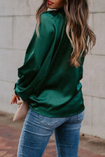 Load image into Gallery viewer, Basic Loose Green Blouse T-shirts

