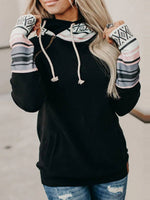 Load image into Gallery viewer, Black Long Sleeve Floral-Print Boho Sweatshirt
