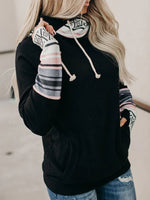 Load image into Gallery viewer, Black Long Sleeve Floral-Print Boho Sweatshirt
