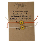 Load image into Gallery viewer, 2 pcs Adjustable Sunflower Braid Alloy Bracelets with card
