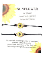 Load image into Gallery viewer, 2 pcs Adjustable Sunflower Braid Alloy Bracelets with card

