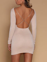 Cargar imagen en el visor de la galería, Backless Solid Color Bodycon Dress
