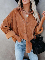 Load image into Gallery viewer, Casual corduroy blouse
