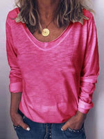 Load image into Gallery viewer, Casual Brief Round Neck Long Sleeve Pure Colour T-Shirt  |ZTD
