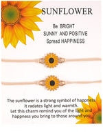 Load image into Gallery viewer, 2 pcs Adjustable Sunflower Braid Alloy Bracelets with card
