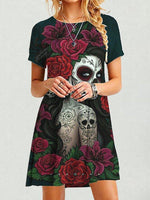 Cargar imagen en el visor de la galería, Casual A-Line Short Sleeve Abstract Dresses
