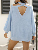 Load image into Gallery viewer, Back Heart Pierced Hollow Neck Halter Strapless Sweater
