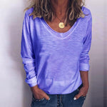 Load image into Gallery viewer, Casual Brief Round Neck Long Sleeve Pure Colour T-Shirt  |ZTD
