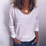 Load image into Gallery viewer, Casual Brief Round Neck Long Sleeve Pure Colour T-Shirt  |ZTD
