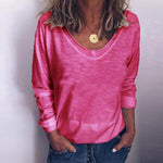 Load image into Gallery viewer, Casual Brief Round Neck Long Sleeve Pure Colour T-Shirt  |ZTD
