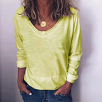 Load image into Gallery viewer, Casual Brief Round Neck Long Sleeve Pure Colour T-Shirt  |ZTD
