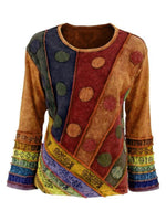 Load image into Gallery viewer, Casual Long Sleeve Round Neck Plus Size Tops
