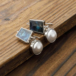 Load image into Gallery viewer, Blue Ocean Stone Pearls Earrings
