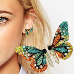 Load image into Gallery viewer, Butterfly Wing Rhinestone Earring
