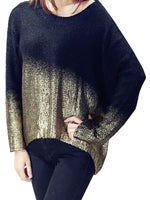 Load image into Gallery viewer, Bat Sleeve Sparkling Sweater
