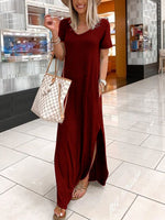 Cargar imagen en el visor de la galería, Casual Solid Color Maxi Dress
