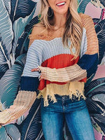 Load image into Gallery viewer, Autumn And Winter New Knitted Sweater Wave Fringe Hem
