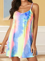 Cargar imagen en el visor de la galería, Casual Color Block Tunic Camisole Neckline Shift Dress
