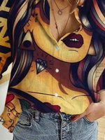 Load image into Gallery viewer, As Picture Long Sleeve Shift Shirts &amp; Tops
