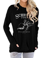 Load image into Gallery viewer, Carrot print loose round neck long sleeve t-shirt
