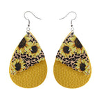 Load image into Gallery viewer, 2 Layered Leopard/Floral Splicing Leather Earrings
