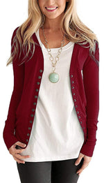 Load image into Gallery viewer, 2020 solid color V-neck long-sleeved cardigan
