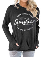 Load image into Gallery viewer, Be The Sunshine print round neck long sleeve t-shirt
