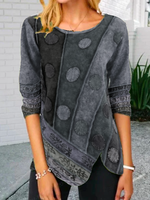 Load image into Gallery viewer, Abstract Long Sleeve Vintage Shift Shirts &amp; Tops
