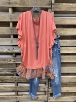 Load image into Gallery viewer, Bohemian Lotus Leaf Layered Blouse
