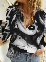 Load image into Gallery viewer, As Picture Long Sleeve Shift Shirts &amp; Tops
