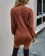 Load image into Gallery viewer, Button Solid Sweater Dress
