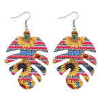 Load image into Gallery viewer, BOHO Leaf Pattern Sunflower Earrings
