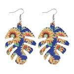 Load image into Gallery viewer, BOHO Leaf Pattern Sunflower Earrings
