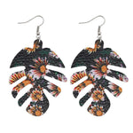 Load image into Gallery viewer, BOHO Leaf Pattern Sunflower Earrings
