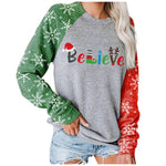 Load image into Gallery viewer, Believe Christmas print contrast sweatshirt
