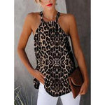 Load image into Gallery viewer, Animal Print Round Neck Sleeveless Casual Tank Tops
