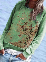 Load image into Gallery viewer, Butterfly Print Long Sleeve Sweatshirt
